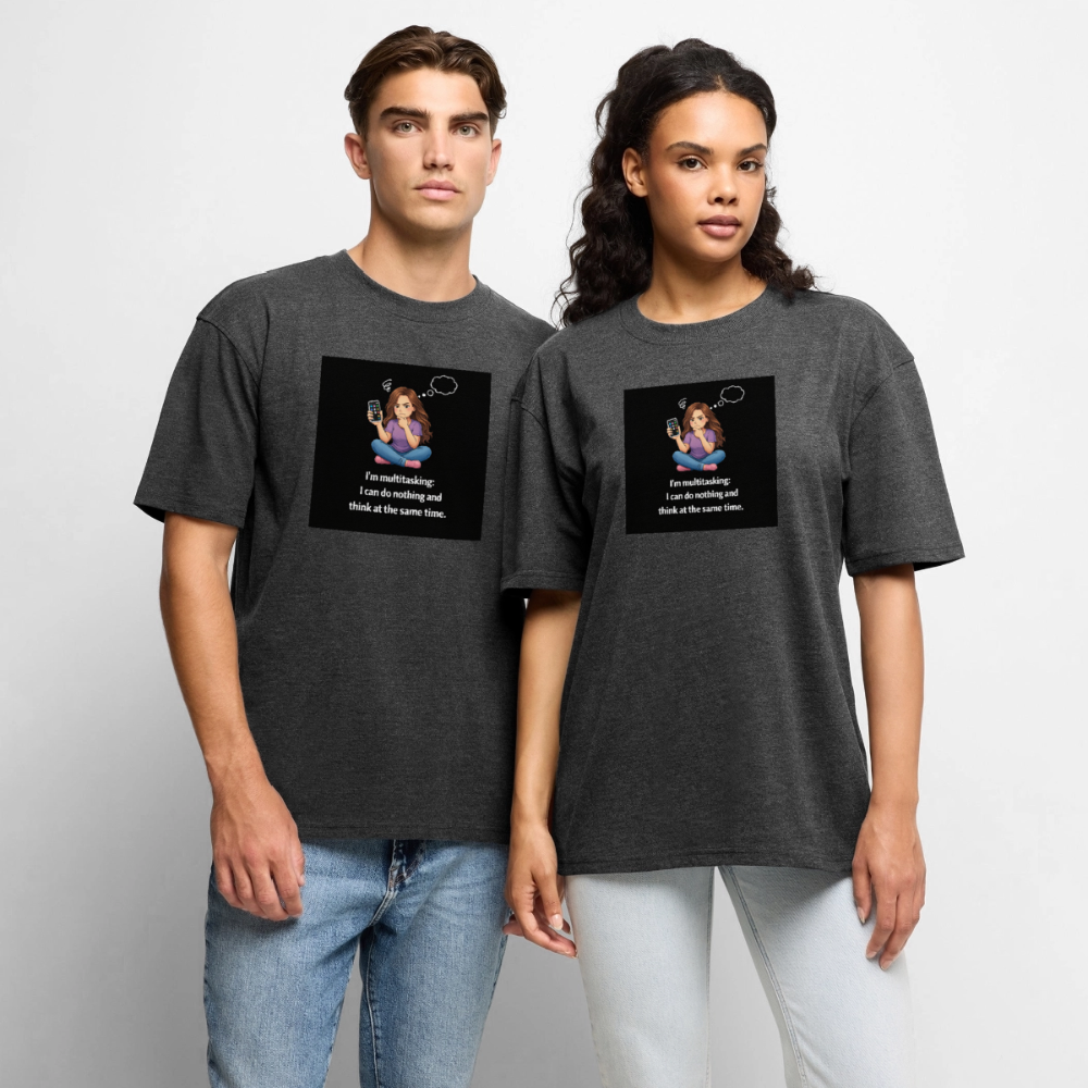 Unisex Premium Oversized Organic T-Shirt - heather anthracite