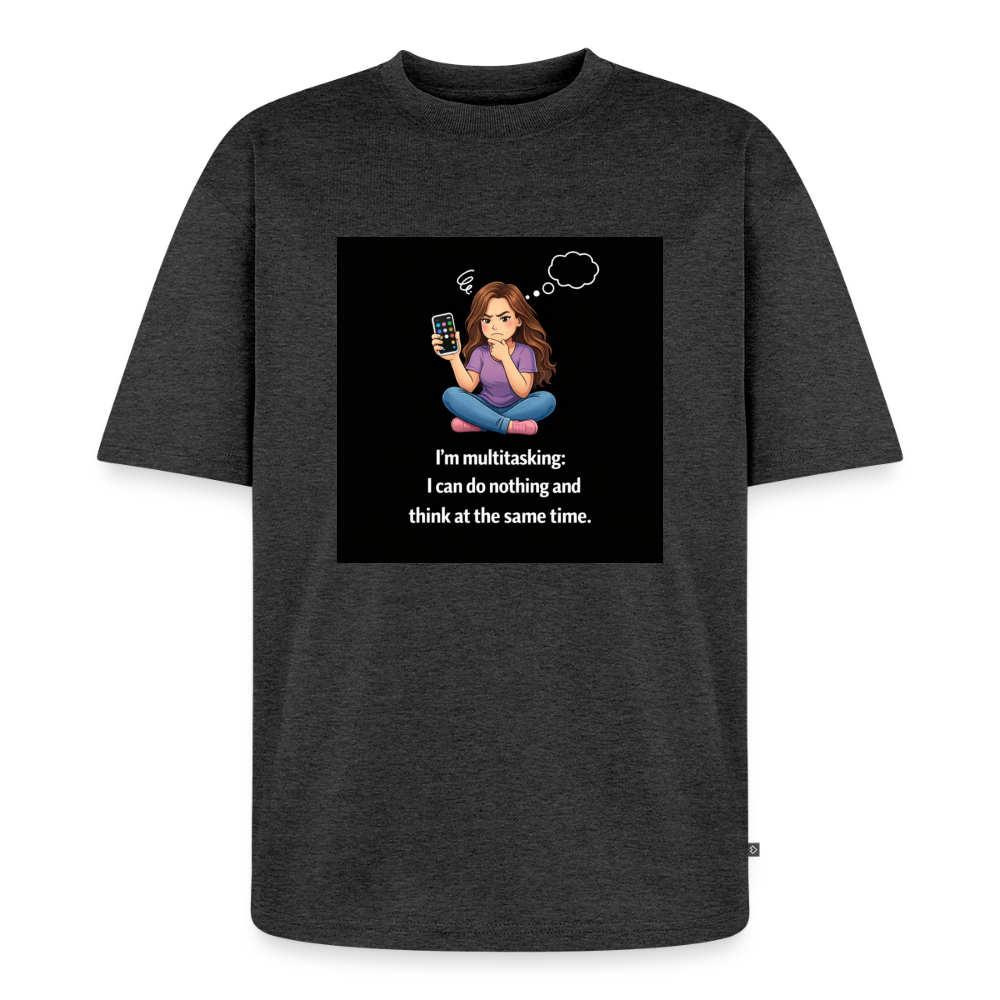 Unisex Premium Oversized Organic T-Shirt - heather anthracite